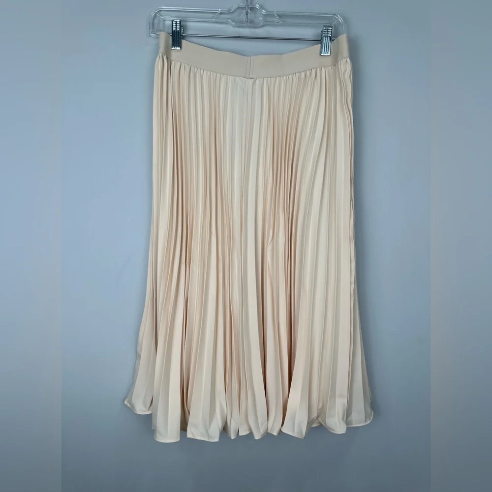 Grace Karin Cream Pleated Pull On Lined Skirt XL NWT NEW